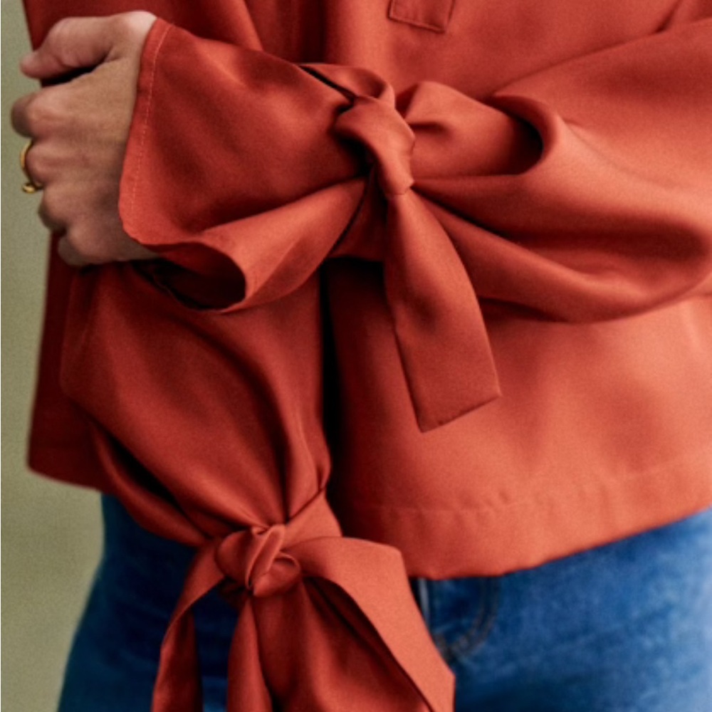 Sezane Addison Blouse Dark Terracotta - Picture 2 of 6